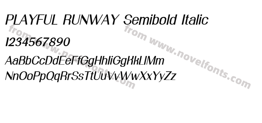 PLAYFUL RUNWAY Semibold ItalicPreview