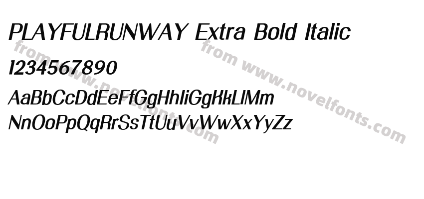 PLAYFULRUNWAY Extra Bold ItalicPreview