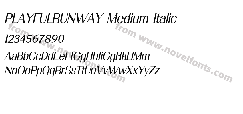 PLAYFULRUNWAY Medium ItalicPreview