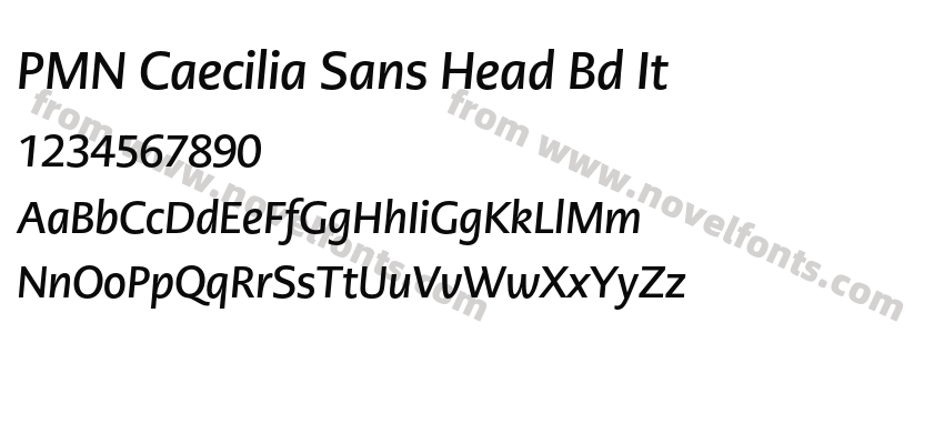 PMN Caecilia Sans Head Bd ItPreview