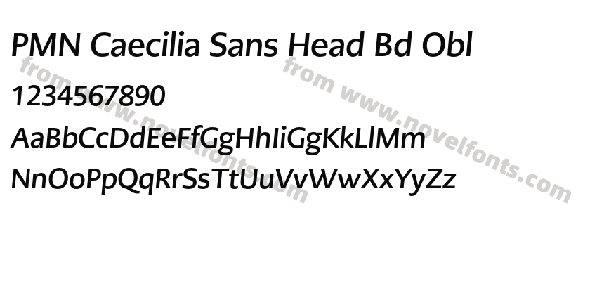 PMN Caecilia Sans Head Bd OblPreview