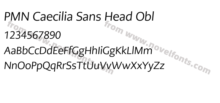 PMN Caecilia Sans Head OblPreview