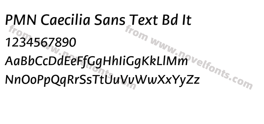 PMN Caecilia Sans Text Bd ItPreview