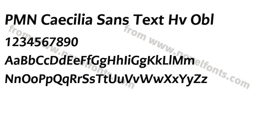 PMN Caecilia Sans Text Hv OblPreview