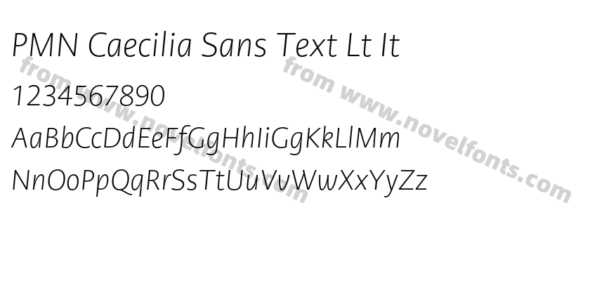 PMN Caecilia Sans Text Lt ItPreview