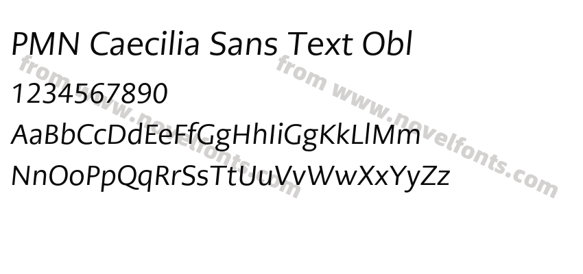 PMN Caecilia Sans Text OblPreview