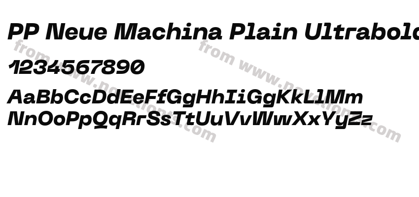 PP Neue Machina Plain Ultrabold ItalicPreview