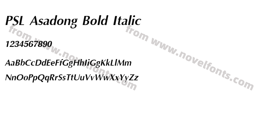 PSL Asadong Bold ItalicPreview