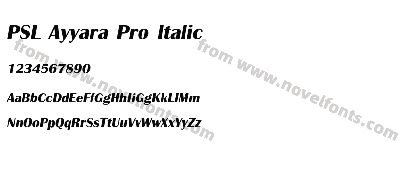 PSL Ayyara Pro ItalicPreview