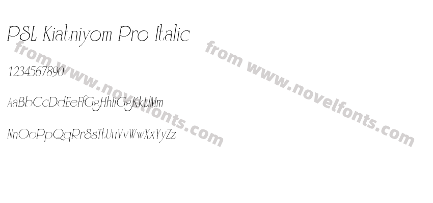 PSL Kiatniyom Pro ItalicPreview