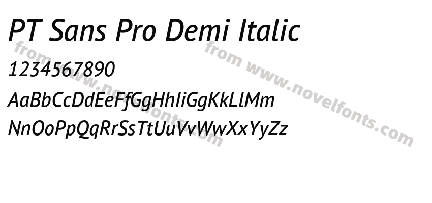 PT Sans Pro Demi ItalicPreview