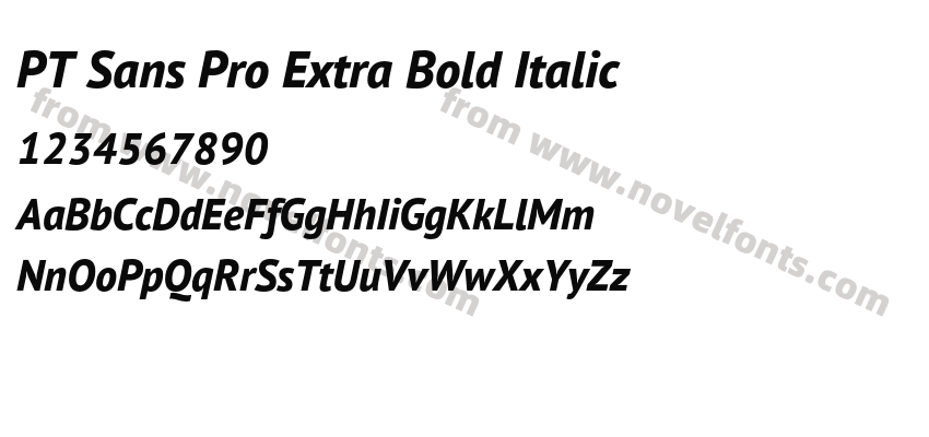 PT Sans Pro Extra Bold ItalicPreview