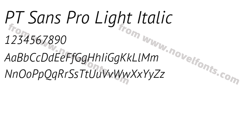 PT Sans Pro Light ItalicPreview