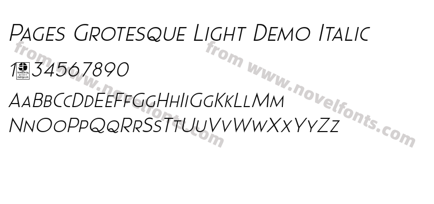 Pages Grotesque Light Demo ItalicPreview