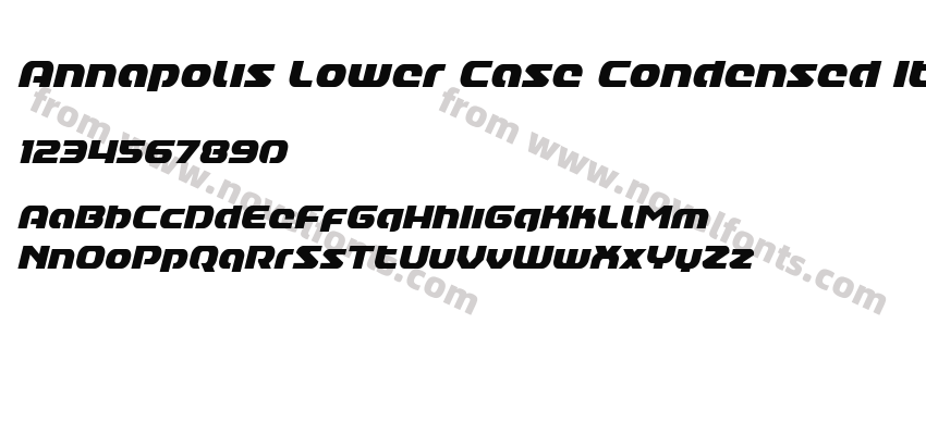 Annapolis Lower Case Condensed ItalicPreview