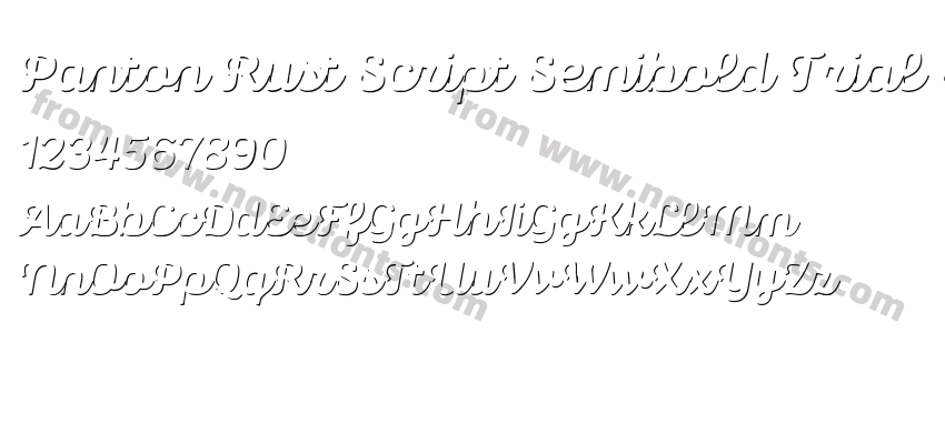 Panton Rust Script Semibold Trial ShadowPreview