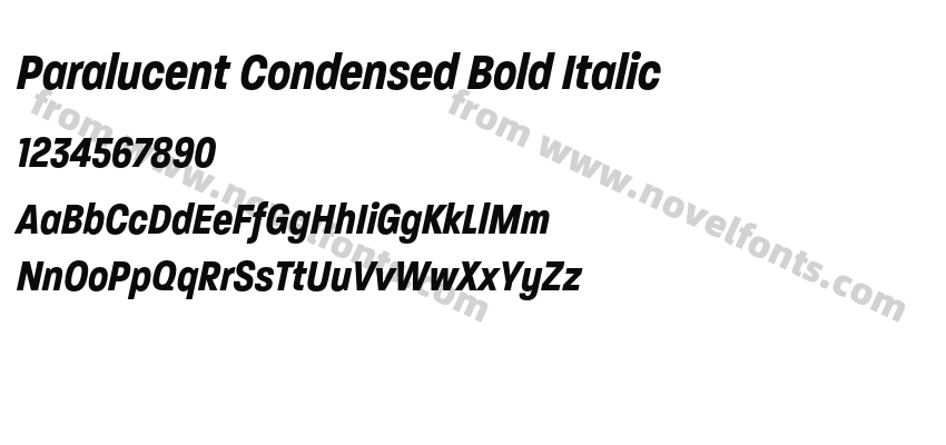 Paralucent Condensed Bold ItalicPreview