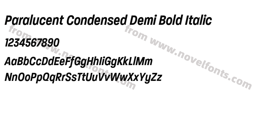 Paralucent Condensed Demi Bold ItalicPreview