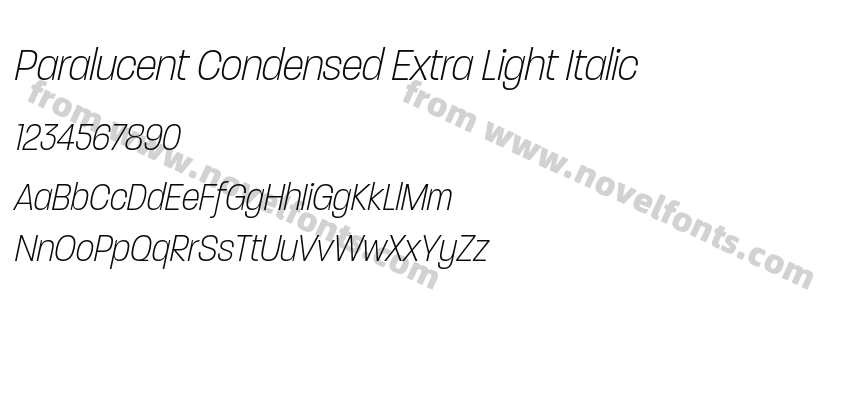 Paralucent Condensed Extra Light ItalicPreview