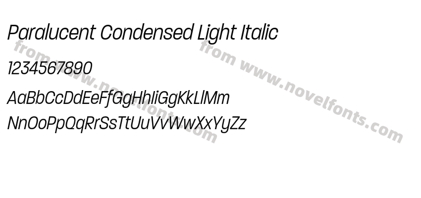 Paralucent Condensed Light ItalicPreview