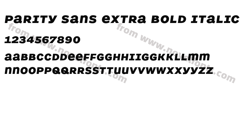 Parity Sans Extra Bold ItalicPreview