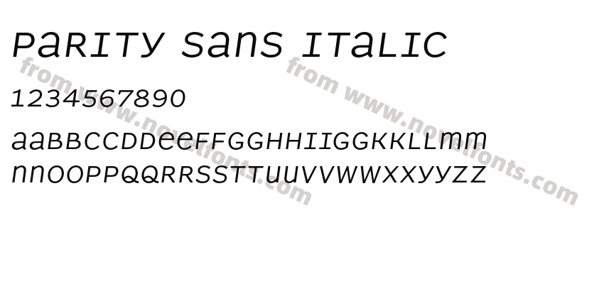 Parity Sans ItalicPreview
