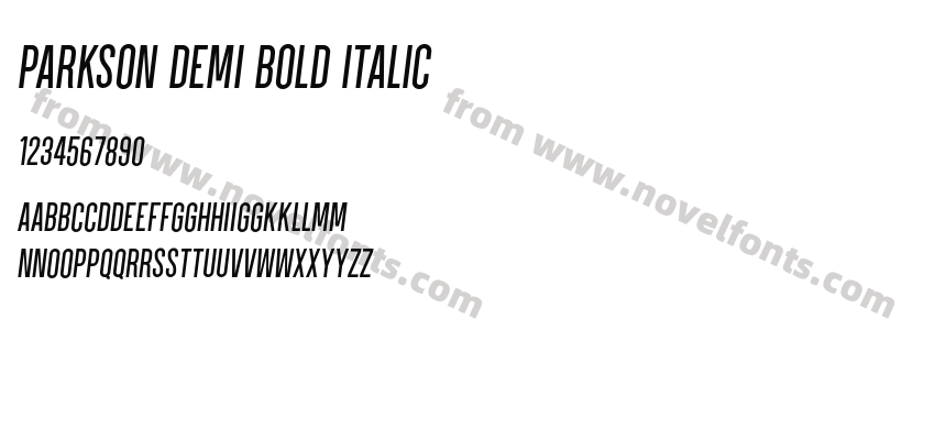 Parkson Demi Bold ItalicPreview
