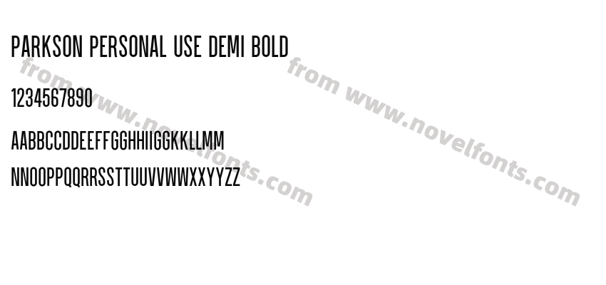 Parkson PERSONAL USE Demi BoldPreview