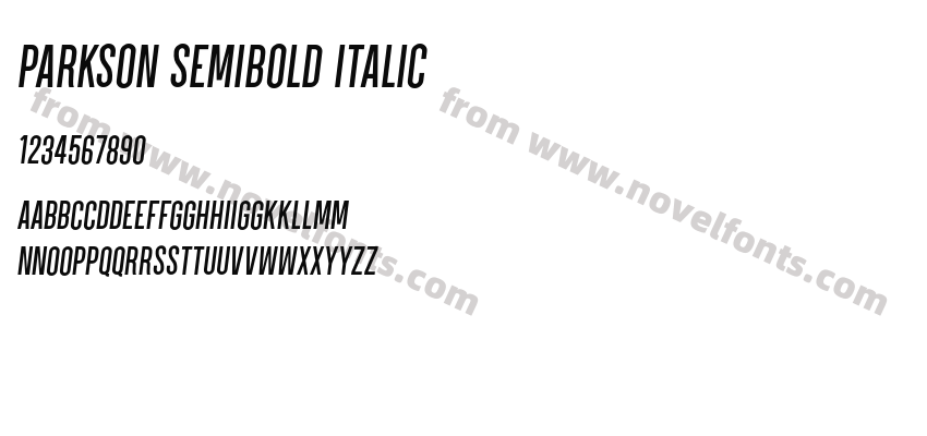 Parkson Semibold ItalicPreview