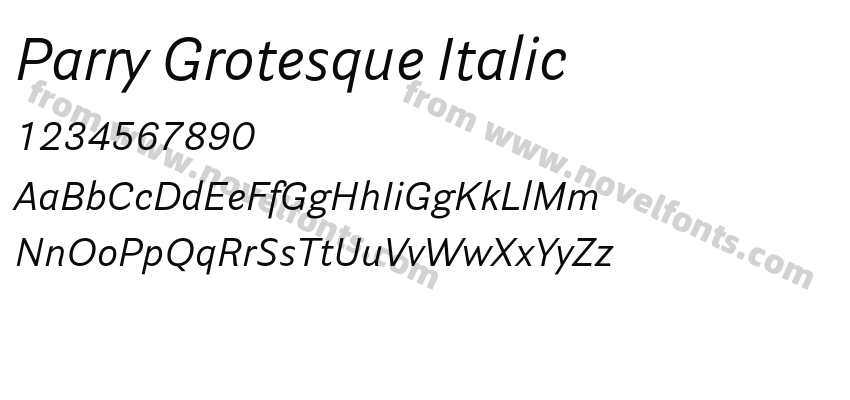 Parry Grotesque ItalicPreview