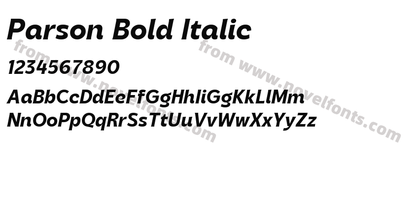 Parson Bold ItalicPreview