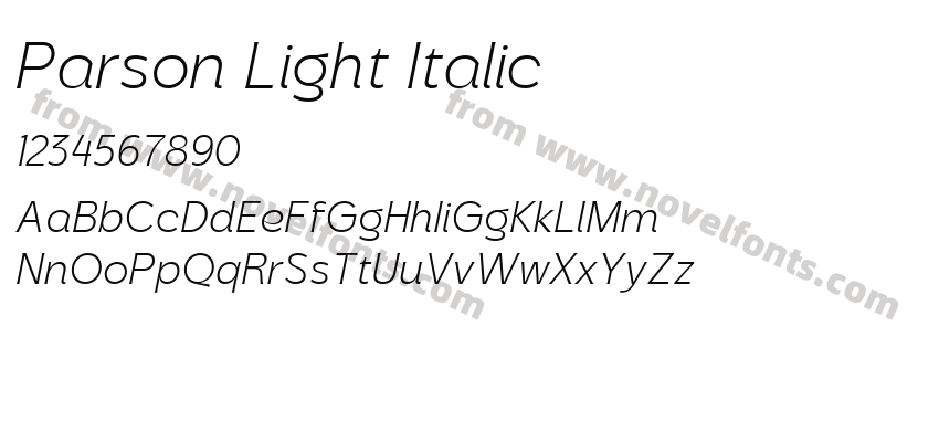Parson Light ItalicPreview