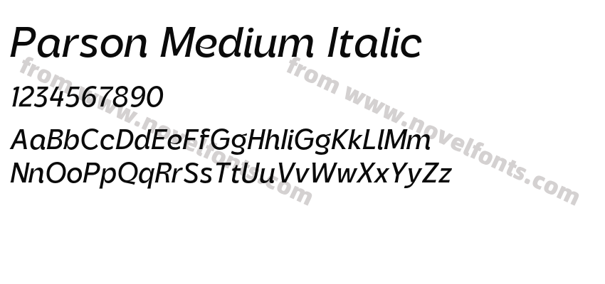 Parson Medium ItalicPreview