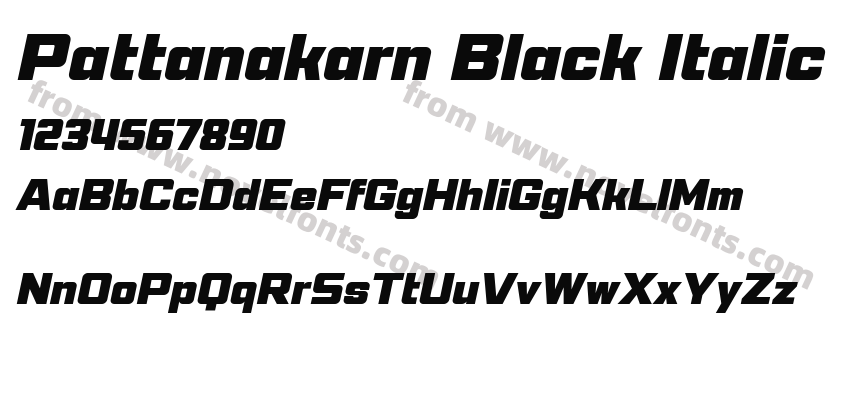 Pattanakarn Black ItalicPreview