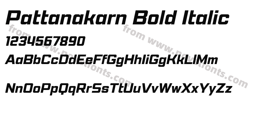 Pattanakarn Bold ItalicPreview