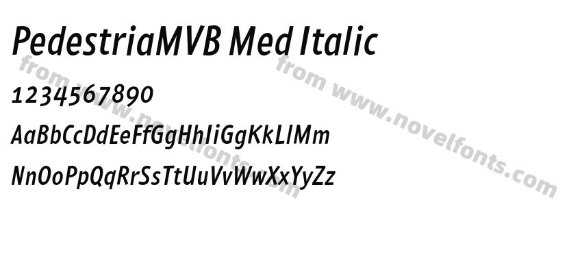 PedestriaMVB Med ItalicPreview
