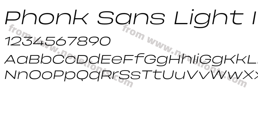 Phonk Sans Light ItalicPreview