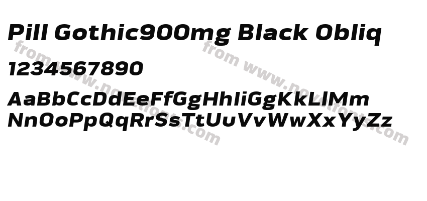 Pill Gothic900mg Black ObliqPreview