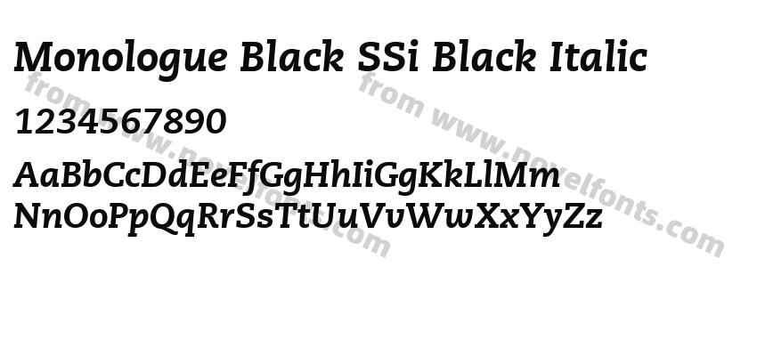 Monologue Black SSi Black ItalicPreview