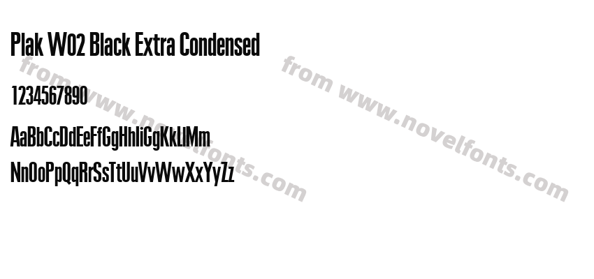Plak W02 Black Extra CondensedPreview