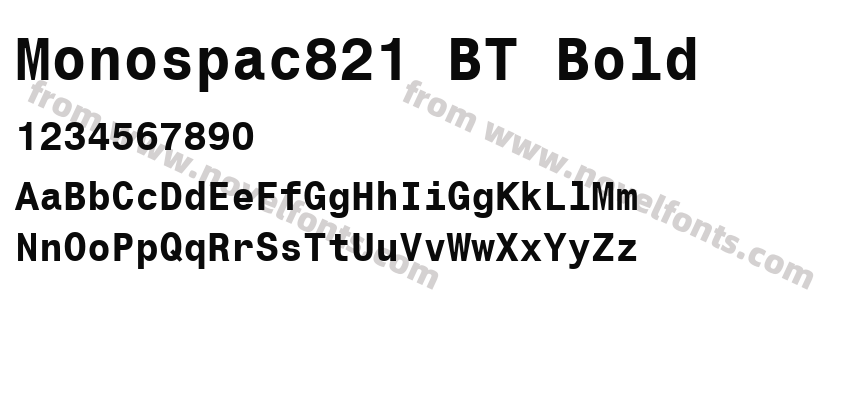 Monospac821 BT BoldPreview