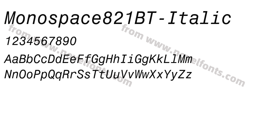 Monospace821BT-ItalicPreview