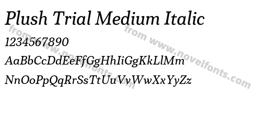 Plush Trial Medium ItalicPreview