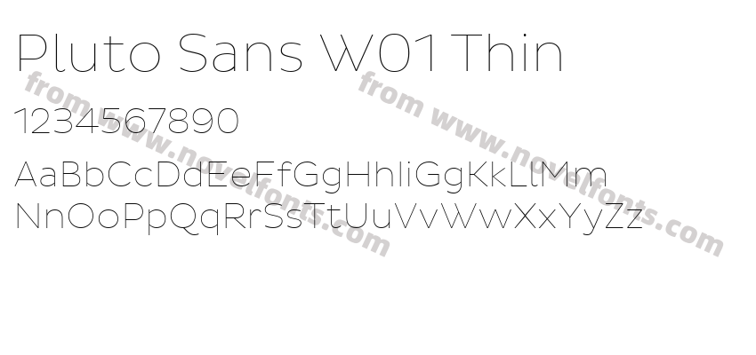 Pluto Sans W01 ThinPreview