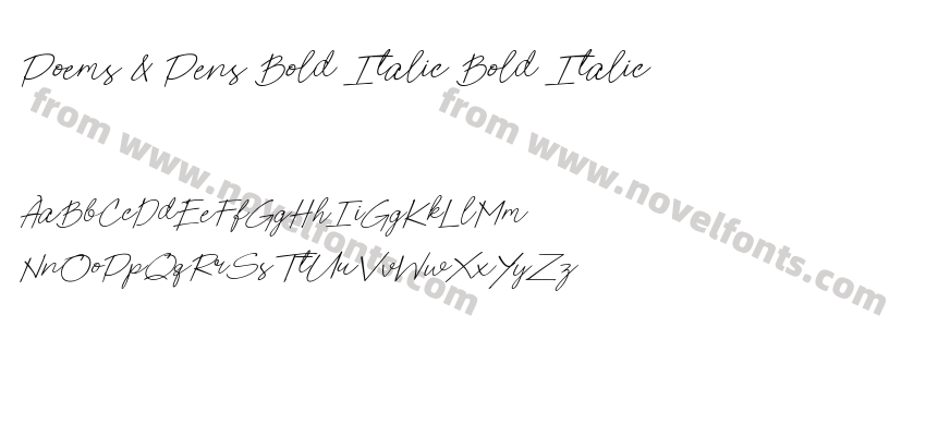 Poems & Pens Bold Italic Bold ItalicPreview