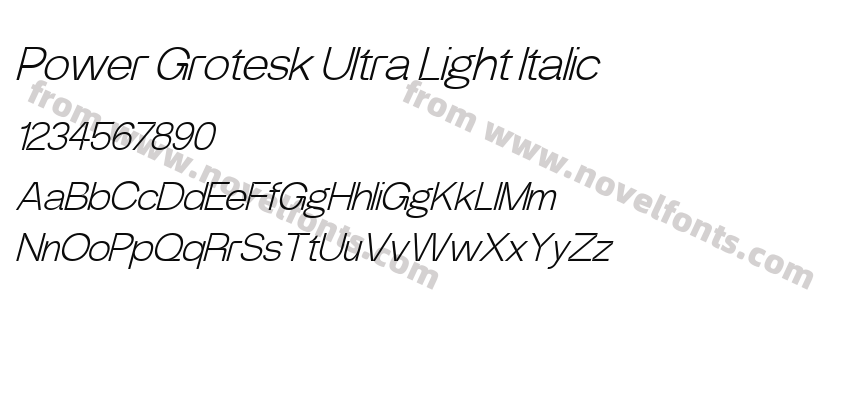 Power Grotesk Ultra Light ItalicPreview