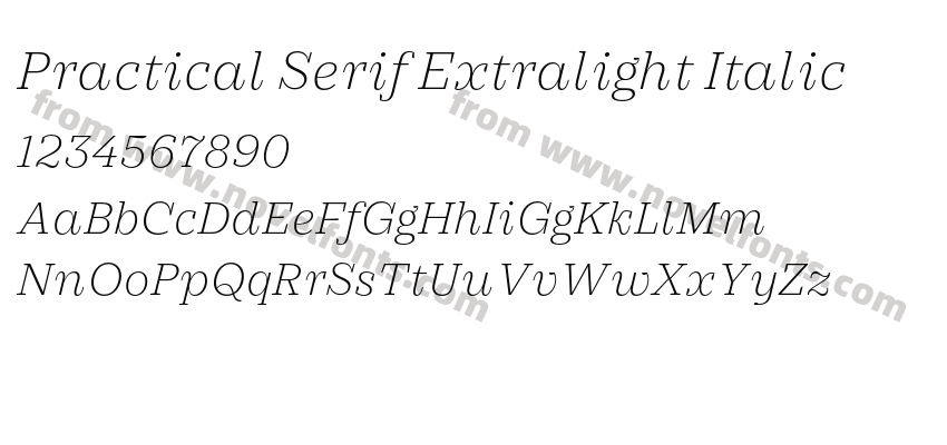 Practical Serif Extralight ItalicPreview