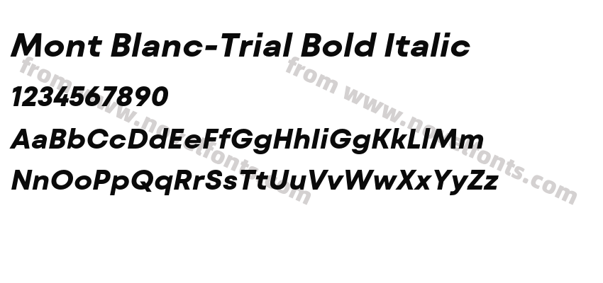 Mont Blanc-Trial Bold ItalicPreview