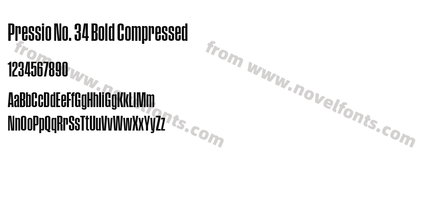 Pressio No. 34 Bold CompressedPreview