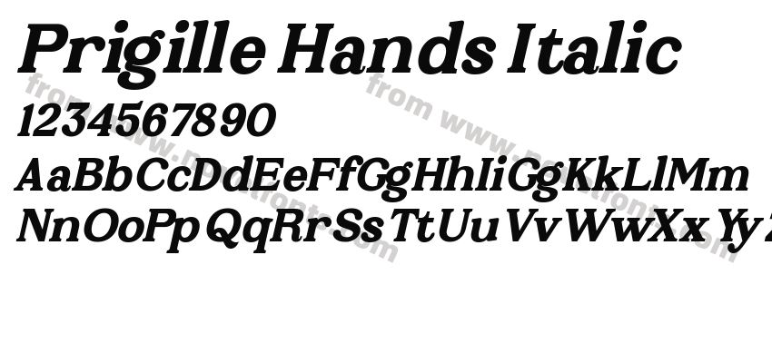 Prigille Hands ItalicPreview